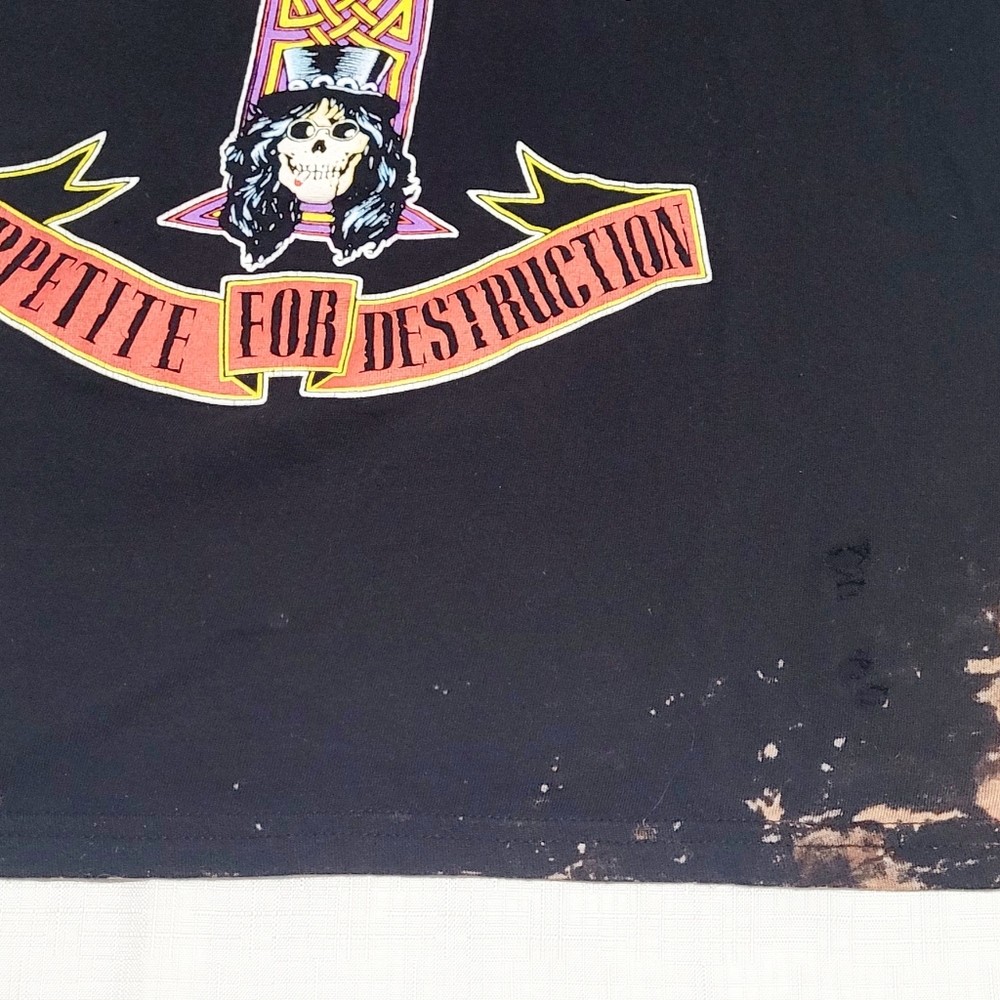 Authentic Guns N' Roses APPETITE FOR DESTRUCTION CROSS LOGO Distressed (Unisex) - Picture 6 of 12